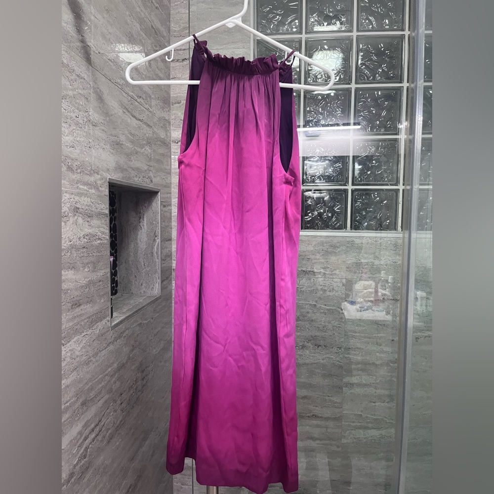 Vince Pink Ombre Halter Silk Dress